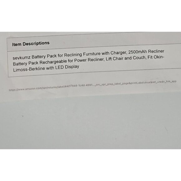 BP-A1 Universal Li-ion Rechargeable Battery Power Bank Pack Fits Recliners A1 - Picture 7 of 7